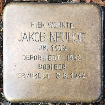 Stolperstein_Jakob_NEUHOF_in_Schlüchtern_vor_dem_Haus_Unter_den_Linden_14
