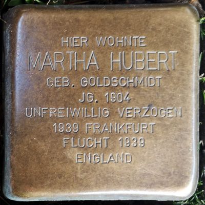 Stolperstein_Martha_HUBERT_in_Schlüchtern_vor_Haus_Obertorstrasse_4