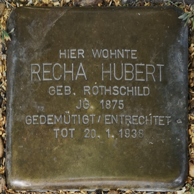 Stolperstein_Recha_HUBERT_in_Schlüchtern_vor_Haus_Schmiedsgasse_15
