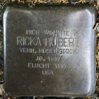 Stolperstein_Ricka_HUBERT_in_Schlüchtern_vor_Haus_Schmiedsgasse_15