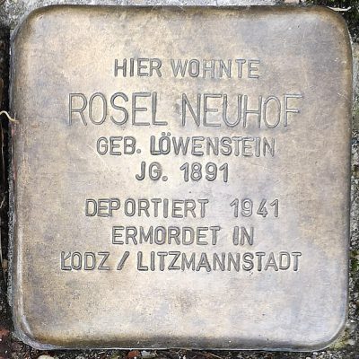 Stolperstein_Rosel_NEUHOF_in_Schlüchtern_vor_Haus_Weitzelstrasse_1
