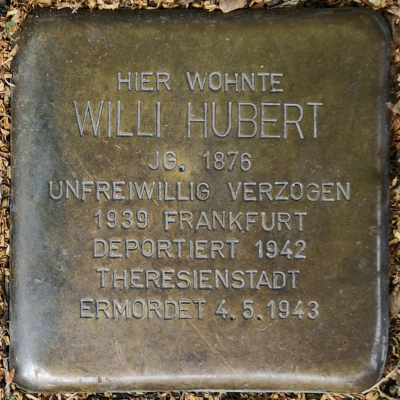 Stolperstein_Willi_HUBERT_in_Schlüchtern_vor_Haus_Schmiedsgasse_15